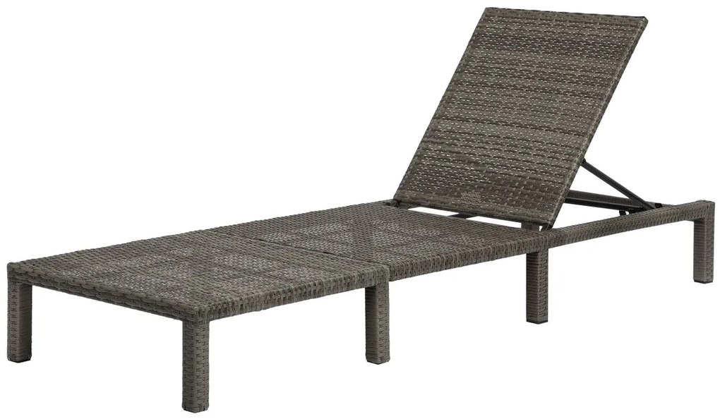 Polohovateľné ratanové lehátko BestBerg BBRF-1140G / sivá