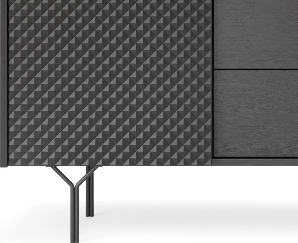 Komoda so zásuvkami Raven, čierna