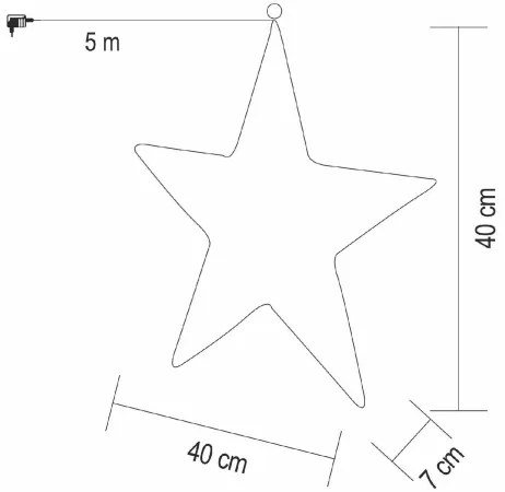 LED Vianočná dekorácia 320xLED/230V 45 cm hviezda teplá biela