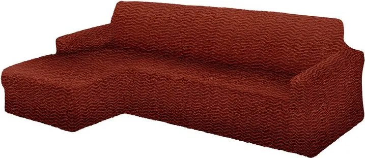 Bielastické poťahy CRISTINA medená sedačka s otomanom vľavo (š. 170 - 300 cm)