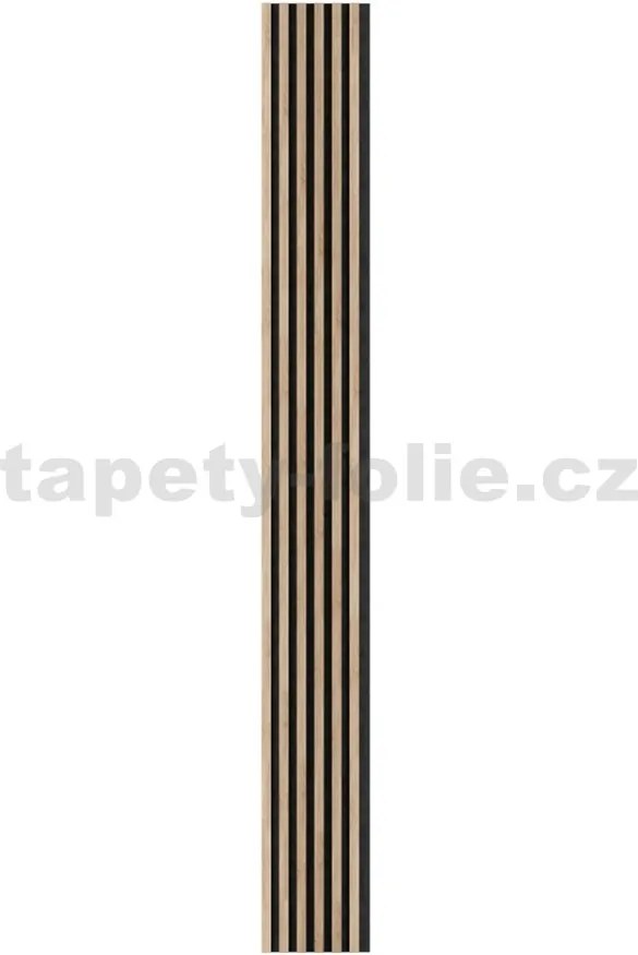 Akustické dekoračné panely SLIM, dub sonoma 3D lamely na filcovom podklade, rozmer 270 x 30 cm, IMPOL TRADE