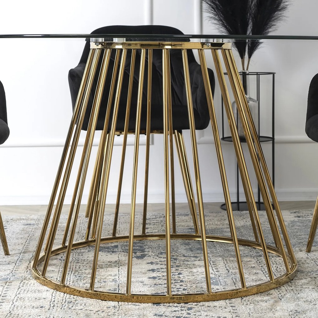 Jídelní stůl Olivier 120 cm čirý/zlatý