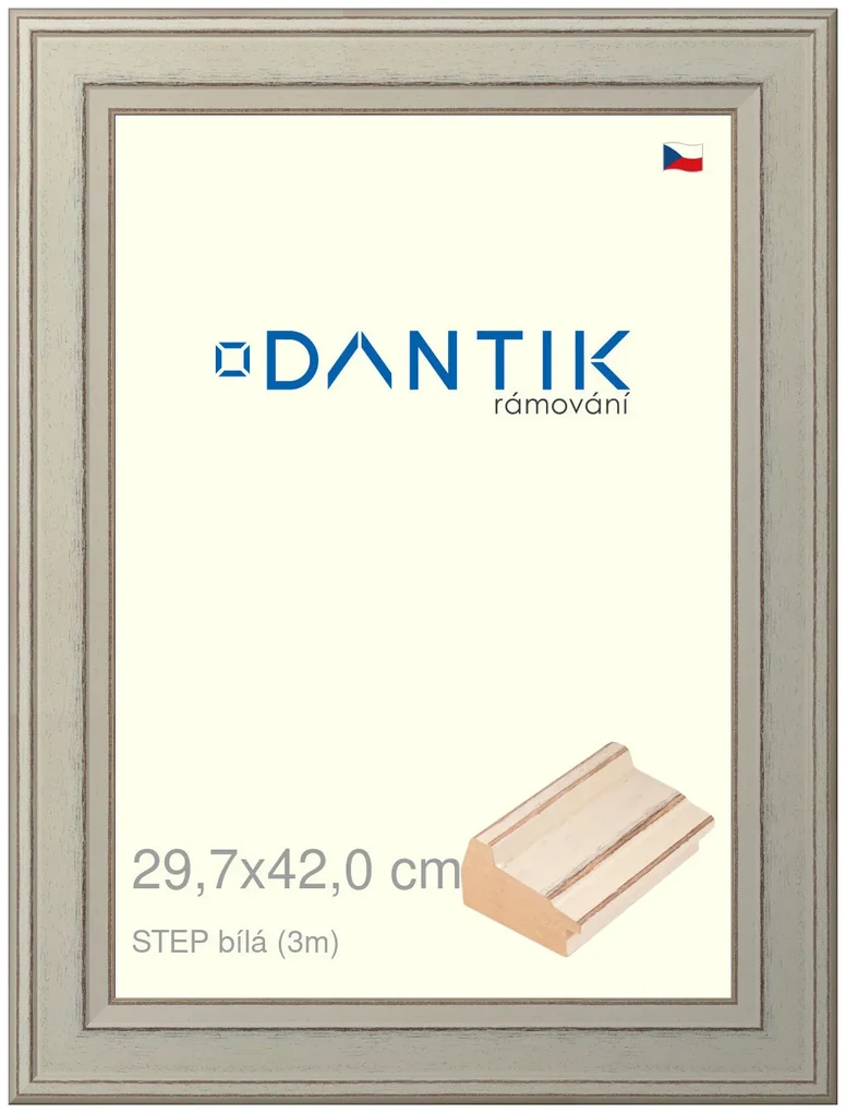 DANTIK rám na obraz 29,7x42 | STEP bílá (Plexi Čiré)