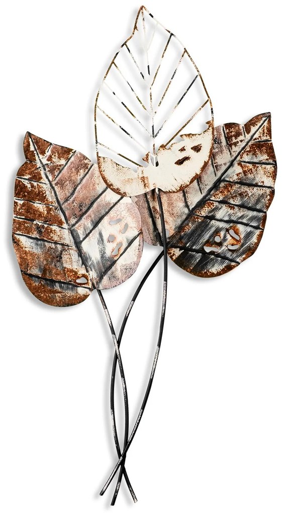 Nástenná kovová dekorácia Jeseň 1 čierna/hnedá