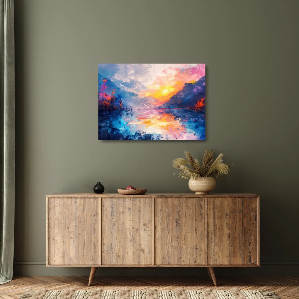 Sklenený obraz - Maľba krajiny (70x50 cm)
