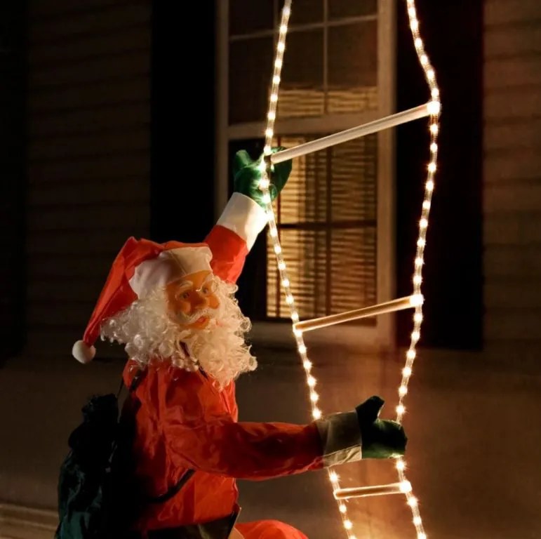 Vianočná dekorácia - Santa Claus na rebríku - 240 cm