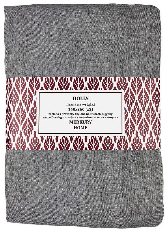 Záclona na stuhách Dolly polyester tmavo šedá 140x260 (x2) Merkury Home II/2