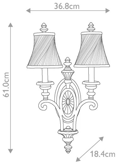 Feiss FE-DRAWING-ROOM2 - Nástenné svietidlo DRAWING ROOM 2xE14/60W/230V