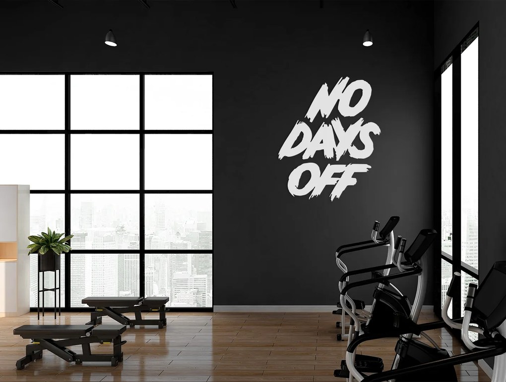 drevko Drevený nápis na stenu No days off Rozmer obrazu: 50 x 41 cm, Farba dekorácie: Čierna