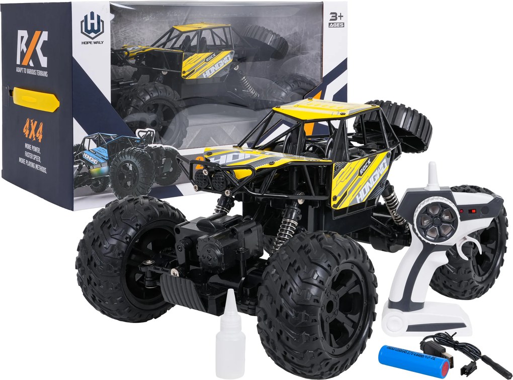 Ramiz RC crawler ROCK na diaľkové ovládanie 1:14, žltý