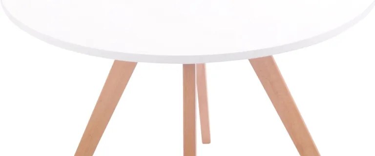 Jedálenský stôl okrúhly Viktor 90, nohy natura - v75 x Ø90 cm - Biela