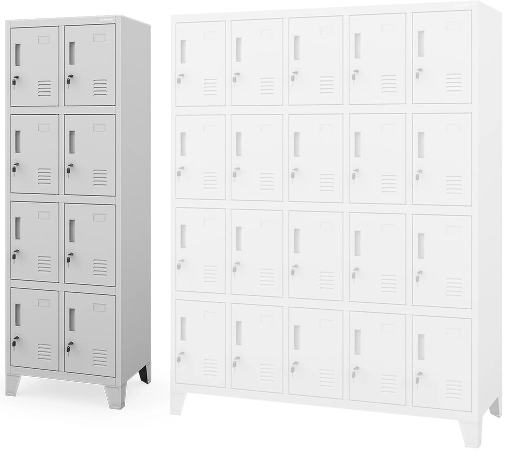 Sociálna dvojitá skrinka BHP sivá: ROBERT 2 Plus