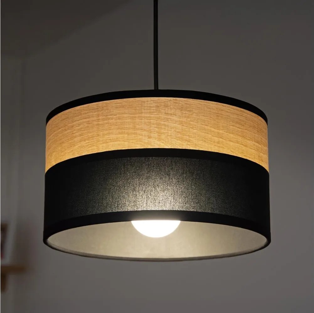 Luster na lanku ALBA 1xE27/15W/230V pr. 25 cm čierna/hnedá