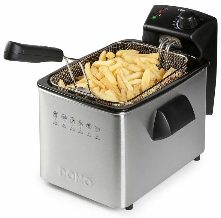 Fritéza DOMO DO465FR z nehrdzavejúcej ocele, 4 l, 4 l