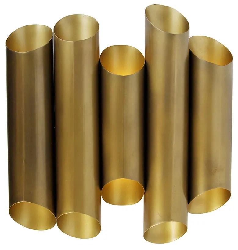 Priemyselná nástenná lampa mosadz 10-svetlo - Whistle