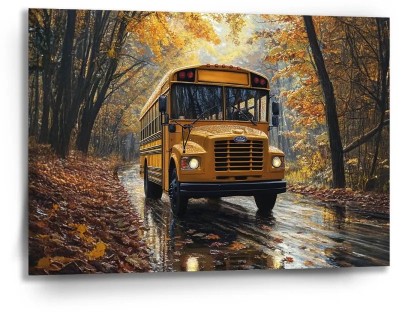 Sablio Obraz Žltý školský autobus - 90x60 cm