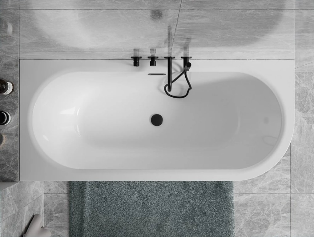 Besco Akrylátová voľne stojaca vaňa Avita A-Line BW Matt CC/SP 150x75 (160x75, 170x75), s prepadom BESCO-Typ výpuste: Alcaplast Click-Clack so štrbin…