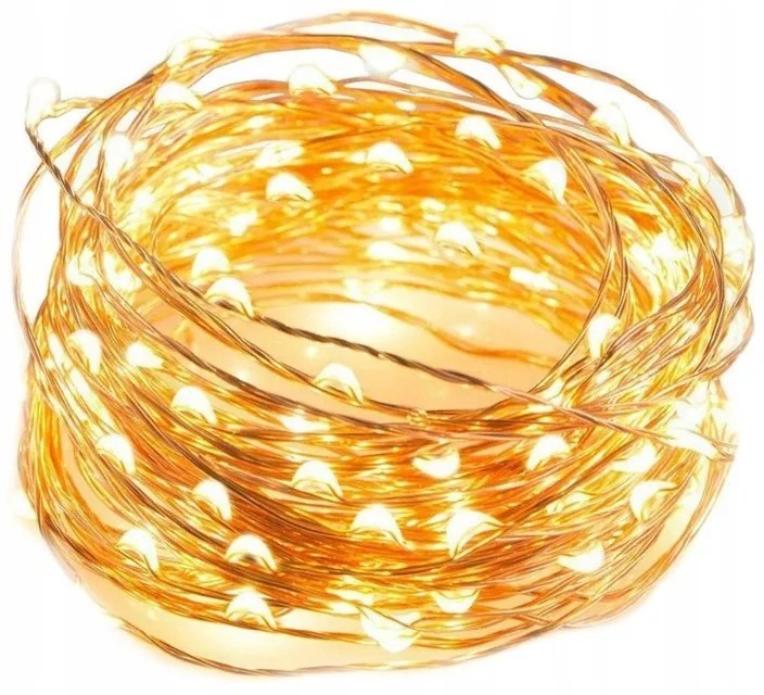 Vianočná svetelná reťaz 50 LED, teplá biela