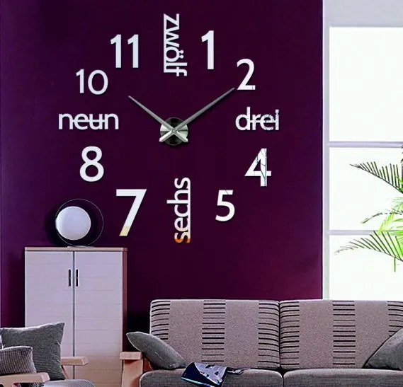 SENTOP | Moderné hodiny na stenu DIY DRIWAL l 3D HODINY 12S039 HEU- analógové