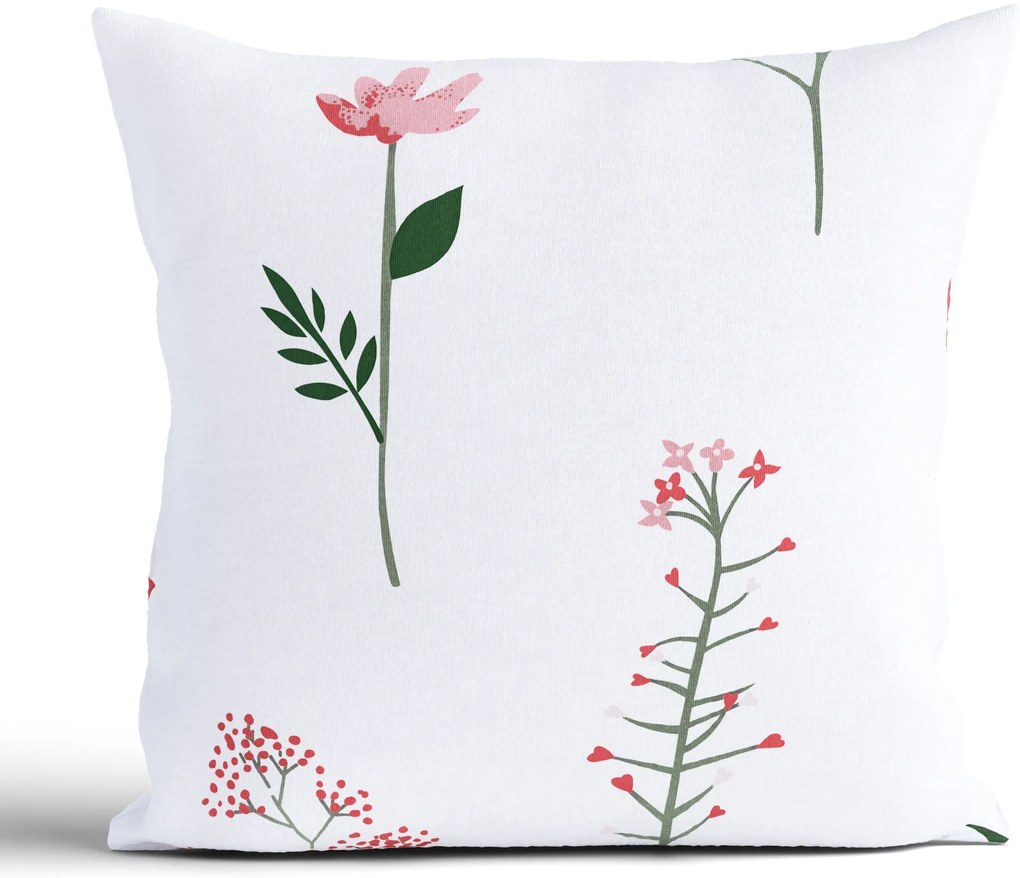 Bavlnená obliečka na vankúš Renforcé 40 × 40 cm - Vlčie maky biele