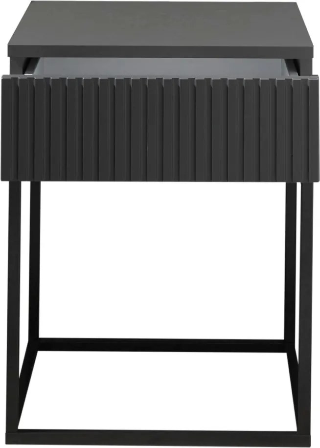 Nočný stolík s 1 zásuvkou Marle, grafitový