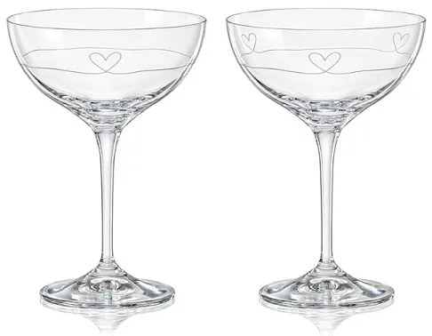 Crystalex Diamond Heart 210 ml 2 ks