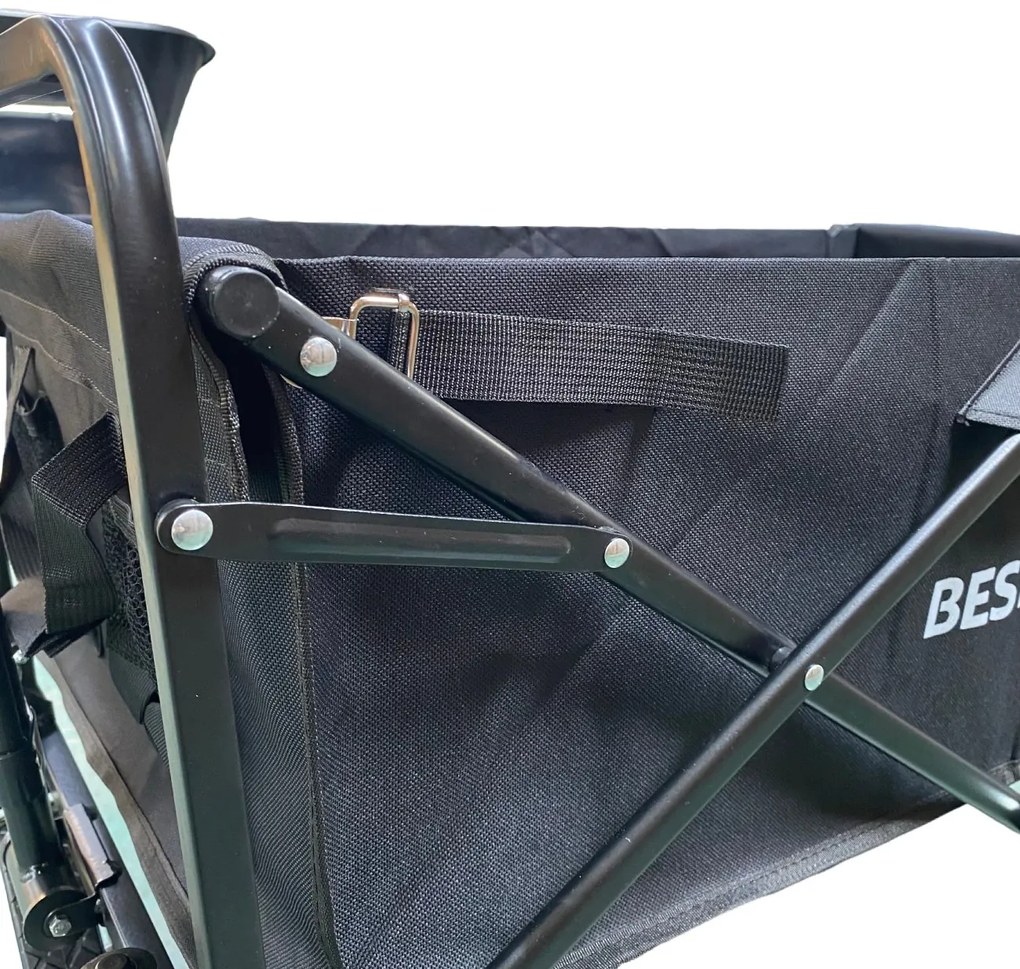BestBerg BBBW-10BK skladací záhradný / plážový vozík / nosnosť 70 kg / čierny