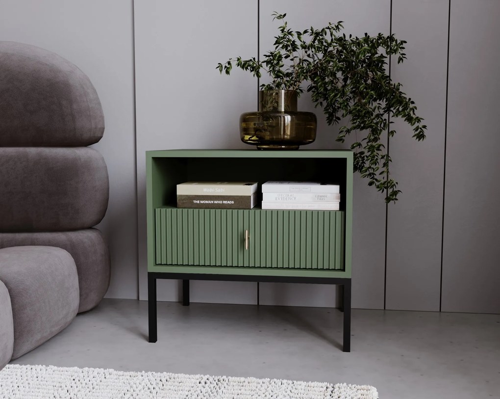 Nočný stolík Maggiore 53,9 cm zelený/čierny/zlatý