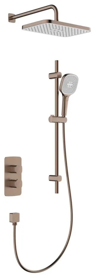 KFA Armatura 5759-301-34 - Sprchová súprava s termostatickou podomietkovou batériou MALAGA ružové zlato