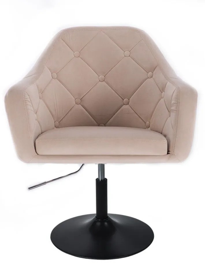 LuxuryForm DESIGN Kreslo ANDORA VELUR na čiernom tanieri - krémové