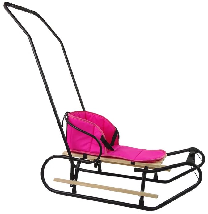 LEAN TOYS Mäkký matrac do saní, tri upevňovacie prvky - ružová