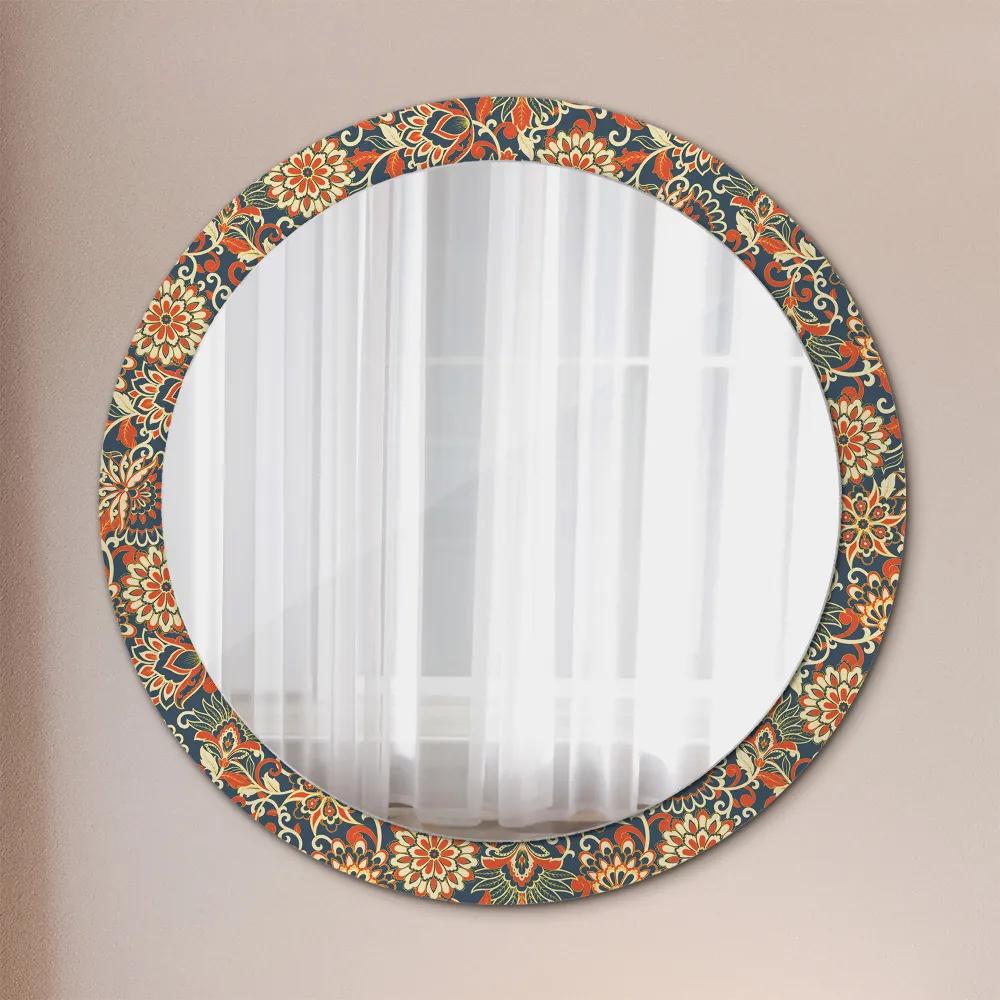 Okrúhle ozdobné zrkadlo Ilustrácia kvetového roka fi 90 cm