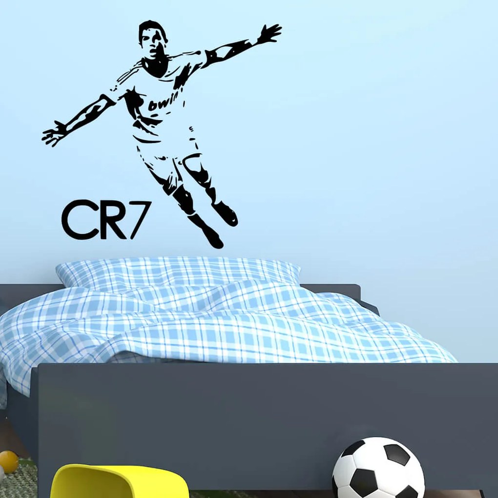 Veselá Stena Samolepka na stenu na stenu Cristiano Ronaldo Farba: černá