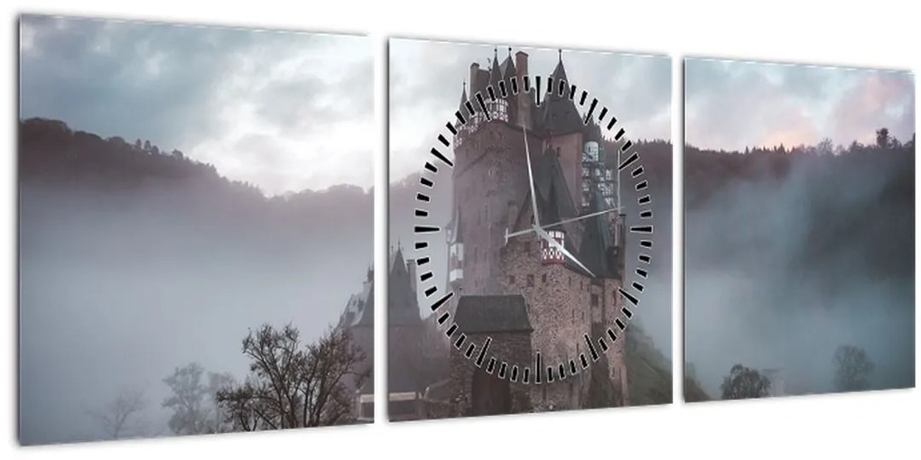 Obraz - Eltz Castle, Nemecko (s hodinami) (90x30 cm)