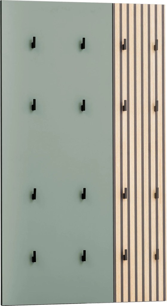 XXXLutz VEŠIAKOVÝ PANEL, zelená, farba duba, 73,5/109/2,6 cm MID.YOU - Vešiakové steny - 000895002113