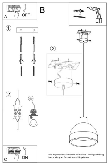 Sollux SL.0281 - Luster na lanku DAMASO 1xE27/60W/230V
