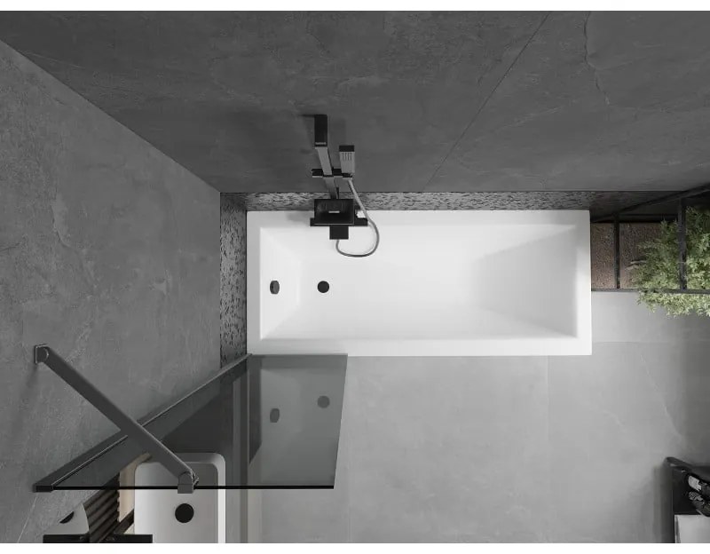 Mexen Next, 1-krídlová vaňová zástena 50 x 150 cm, 6mm šedé sklo, grafitová, 895-050-000-00-40-95