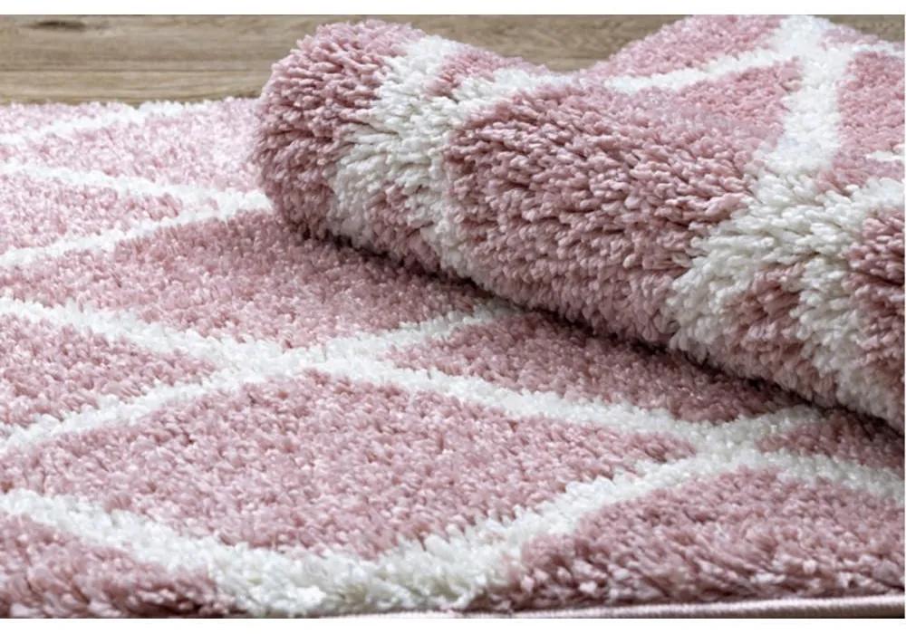 Kusový koberec Shaggy Ariso ružový atyp 80x300cm