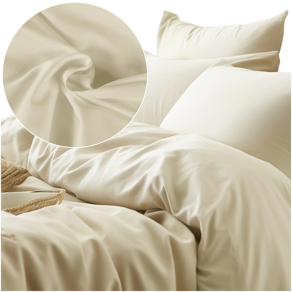 SATÉNOVÉ OBLIEČKY SATINLOVE CLASSIC 140X200 CM, 1KS 70X80 CM KRÉMOVÉ