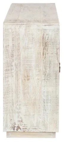 furniture-nabytek.cz - Masívna komoda Zambie z mangového dreva, voskovaná, biela – 163×41×87 cm