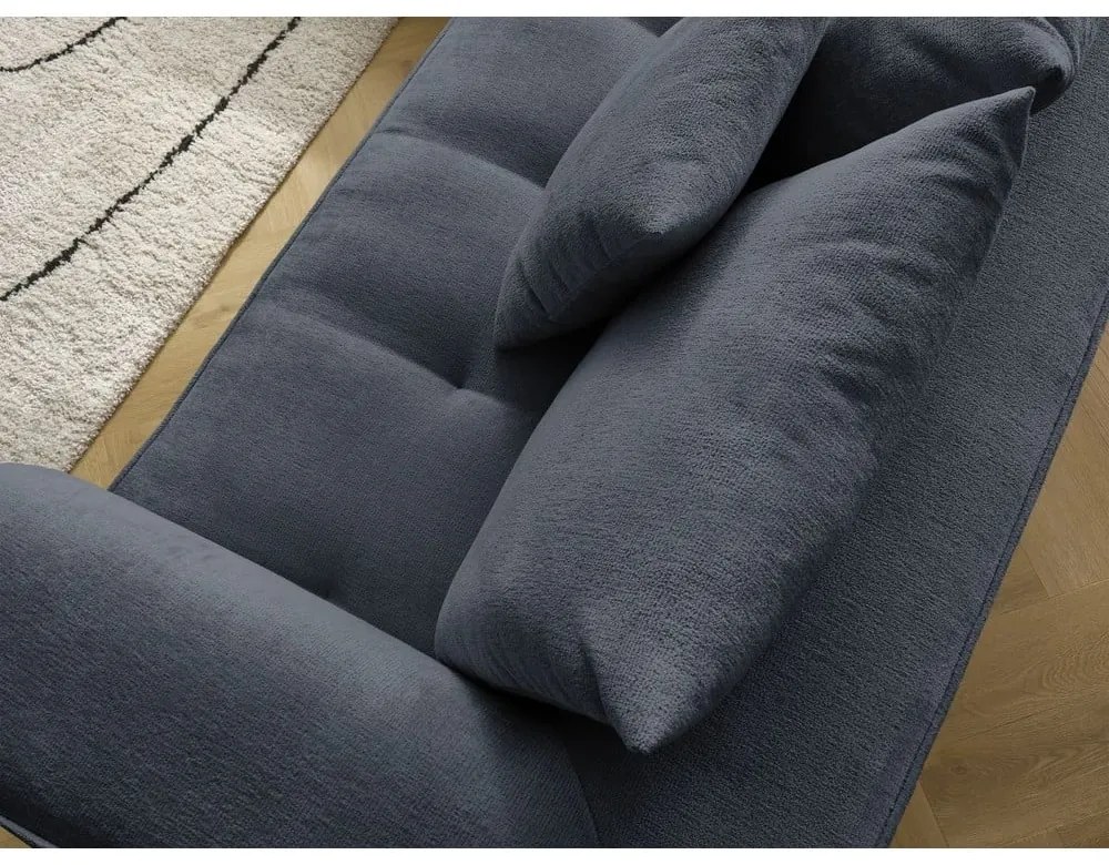 Tmavomodrá ženilková rohová pohovka (ľavý roh/do L) Whesley – Bobochic Paris