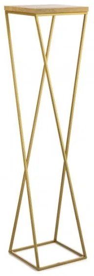 Stojan na kvety LOFT 100x24 cm zlatá/hnedá