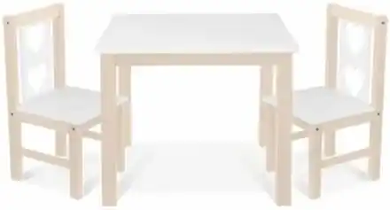 BABY NELLYS Detský nábytok - 3 ks, stôl s stoličkami - prírodná lll.,  biela, B/03 Baby Nellys 105181 | BIANO