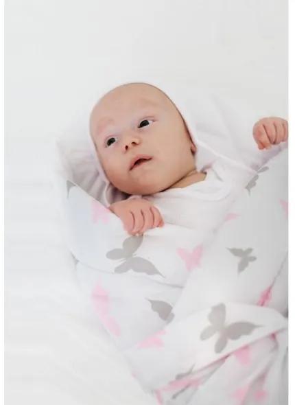 NEW BABY Detská zavinovačka New Baby biela motýle
