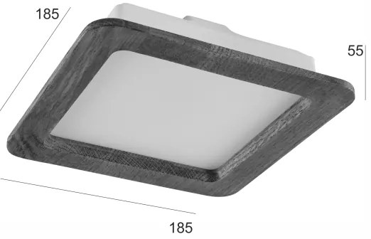 LED Podhľadové svietidlo WOODY SPOT LED/17W/230V 3000K orech 18,5x18,5 cm