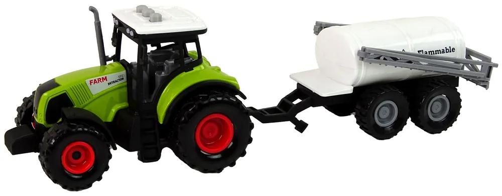 LEAN TOYS Traktor s bielym prívesom