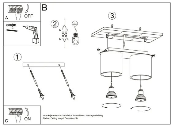 Sollux SL.0055 - Bodové svietidlo ORBIS 2 2xGU10/40W/230V šedá