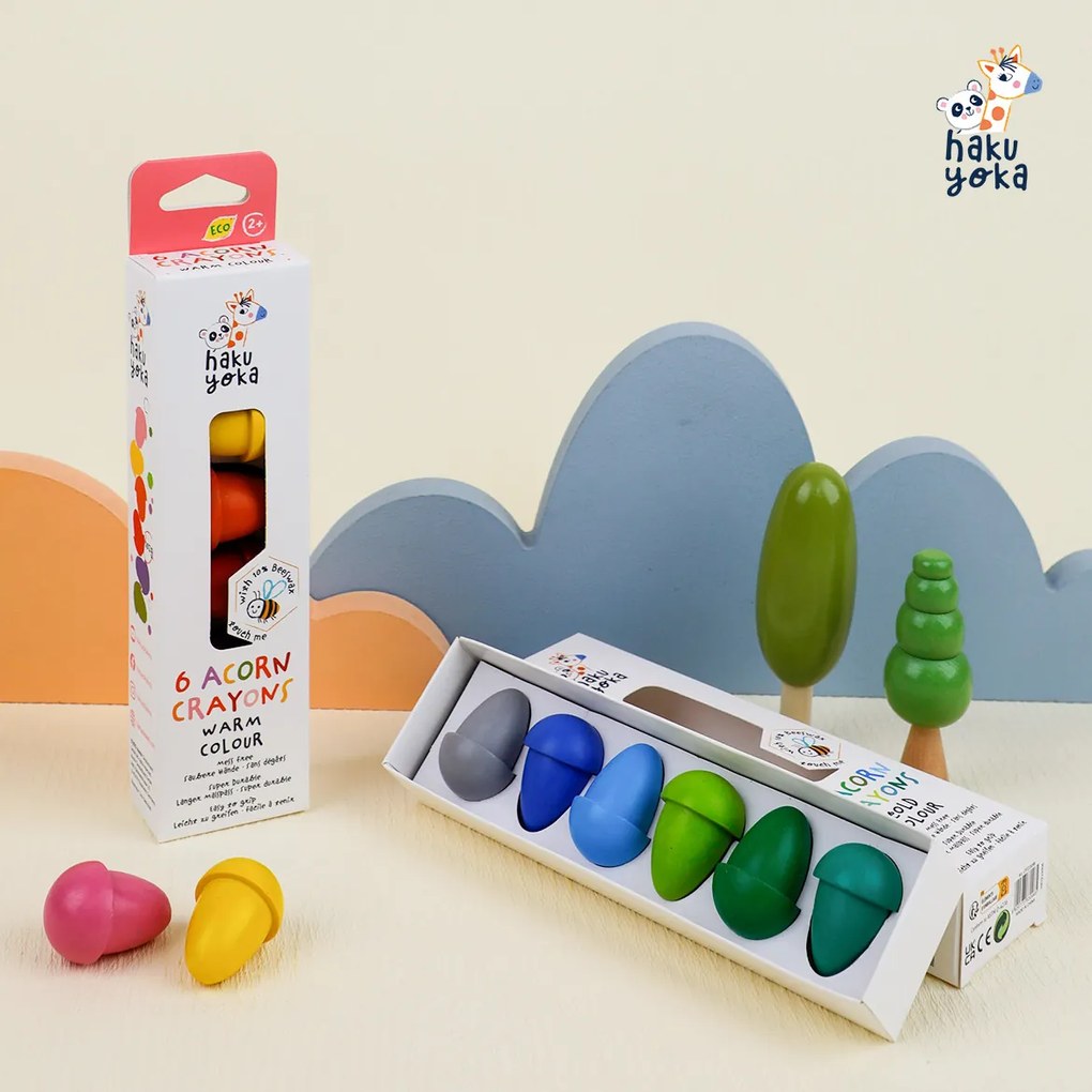 Kužeľové voskovky - studené farby, 6 ks