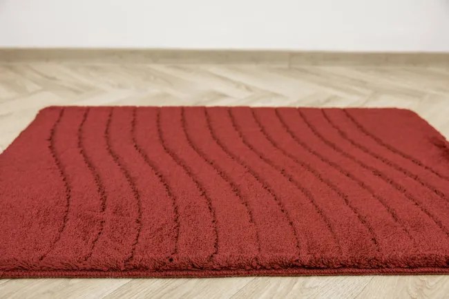 Kúpeľňový koberček Sara Carmine bordový Fale