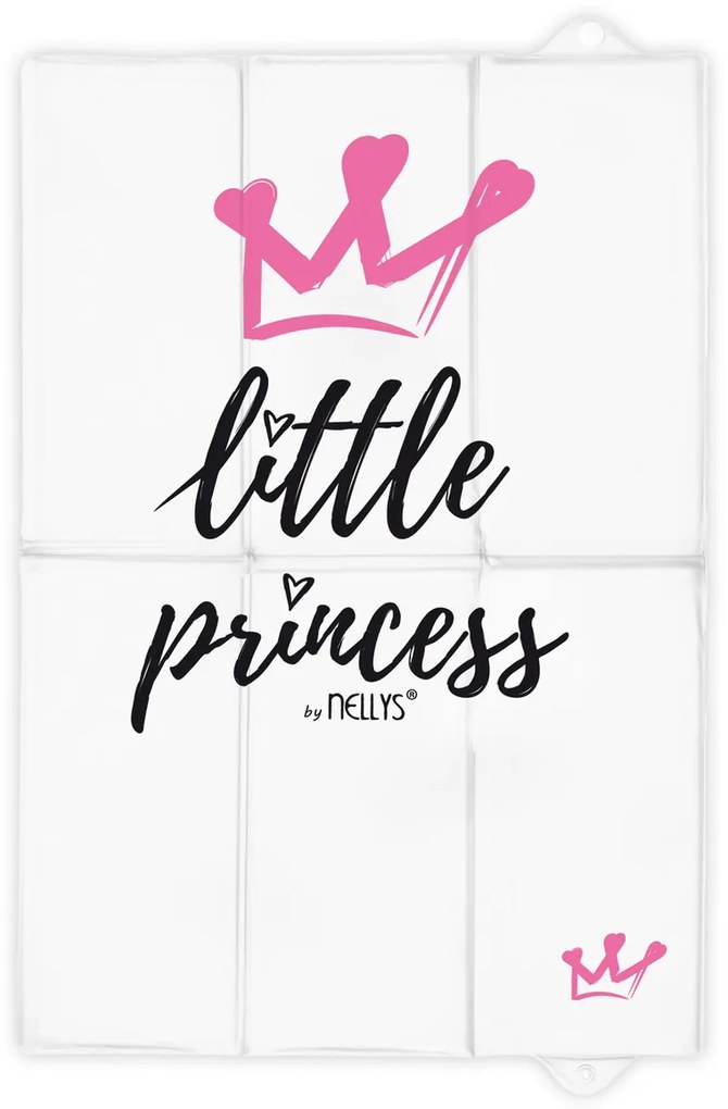 Cestovná prebaľovacia podložka, mäkká, Little Princess, Nellys, 60x40cm, biela, ružová